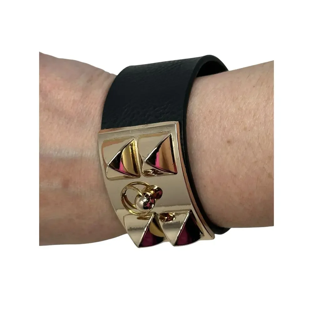 Fashion Jewelry black & Gold Ring Accent Bracelet - Picture 3 of 8